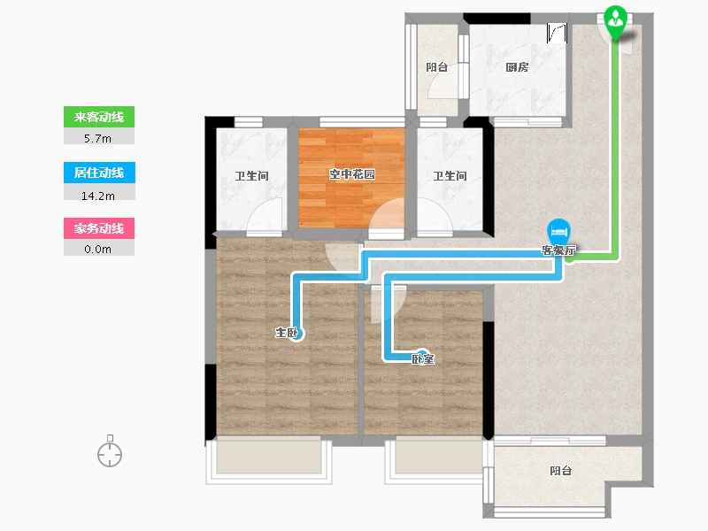 广东省-佛山市-保利中央公园-74.26-户型库-动静线