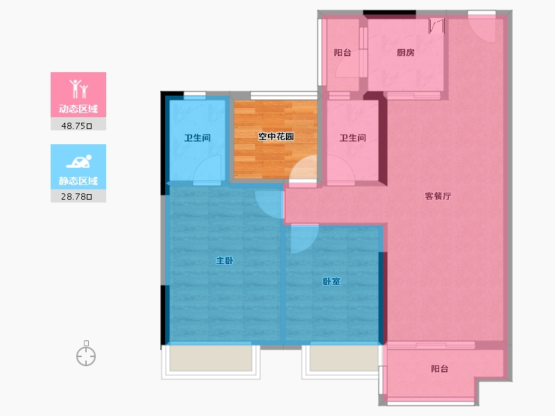 广东省-佛山市-保利中央公园-74.26-户型库-动静分区