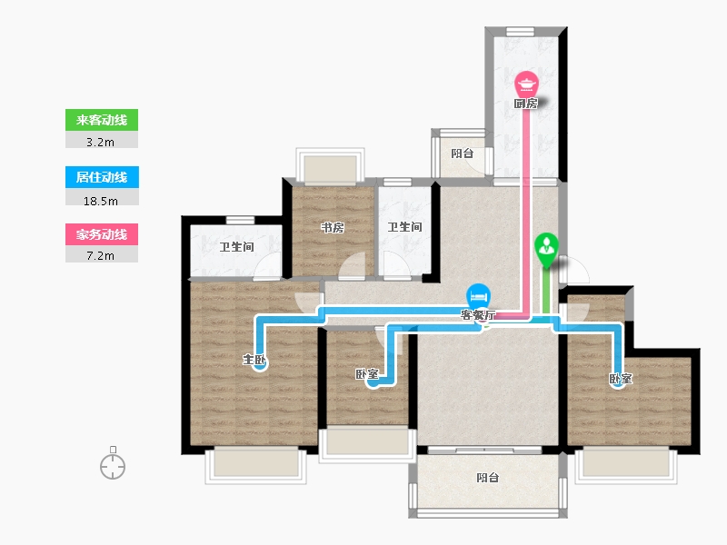 广东省-佛山市-顺德恒大江湾-99.68-户型库-动静线