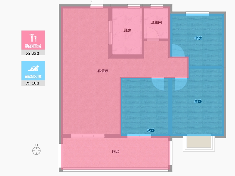 安徽省-合肥市-城建琥珀东华府-85.80-户型库-动静分区