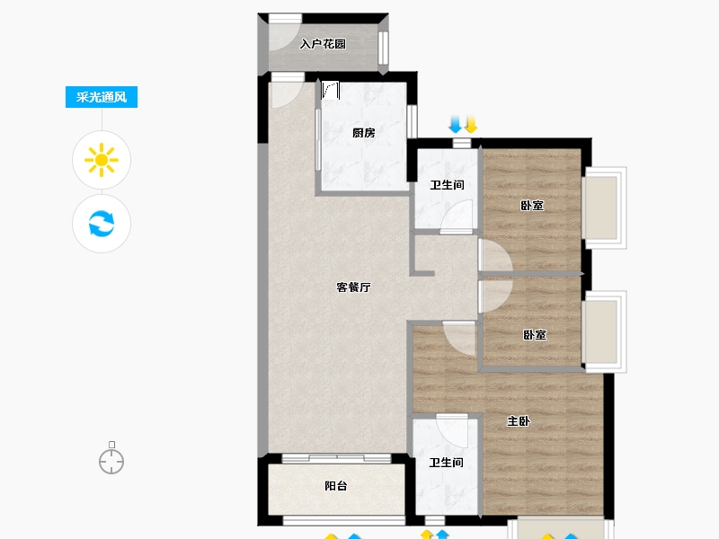 广东省-佛山市-三水时代云图-74.09-户型库-采光通风