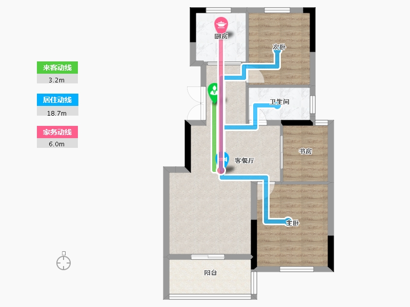 安徽省-合肥市-蓝城凤起巢鸣-70.39-户型库-动静线