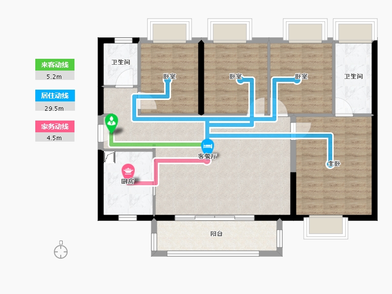 广东省-佛山市-保利时代天珀-95.63-户型库-动静线