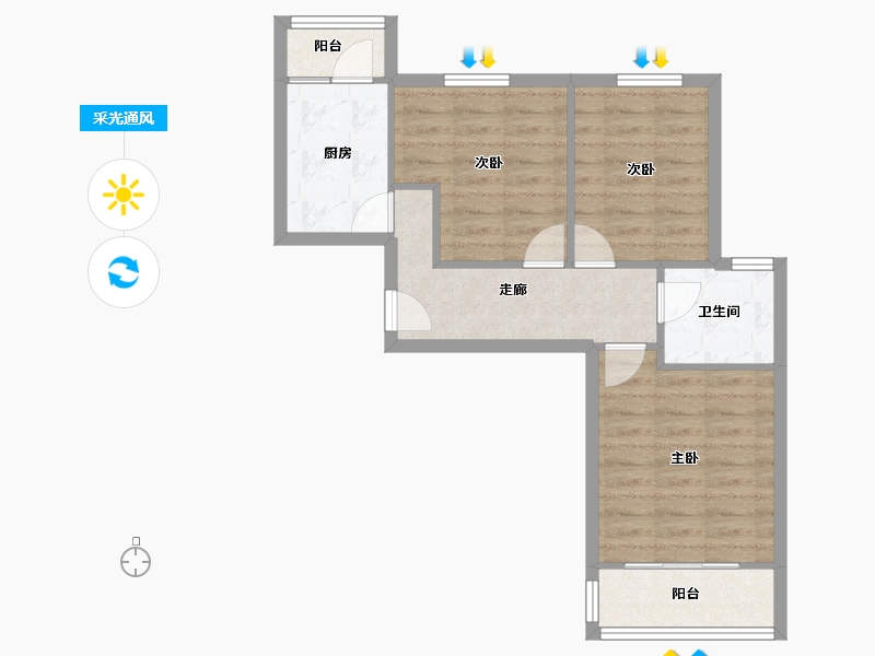 上海-上海市-金群苑-南区-60.00-户型库-采光通风