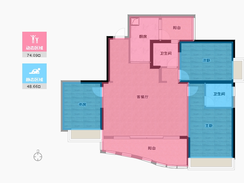 四川省-成都市-麓湖生态城-146.00-户型库-动静分区