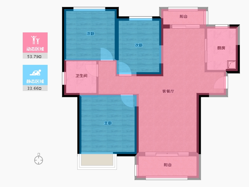 湖南省-长沙市-长房半岛蓝湾-110.00-户型库-动静分区