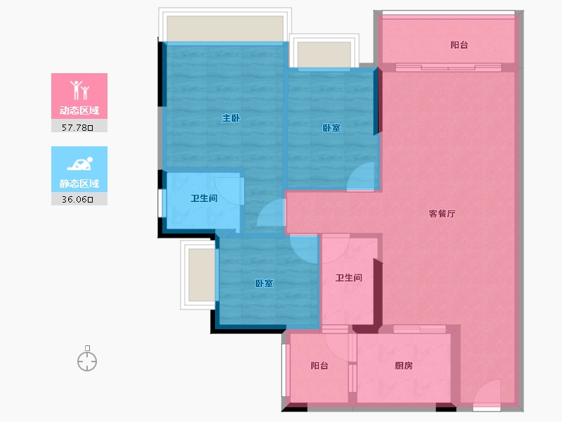 广东省-佛山市-明智雅苑-84.22-户型库-动静分区