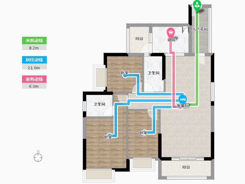 广东省-佛山市-明智雅苑-92.68-户型库-动静线