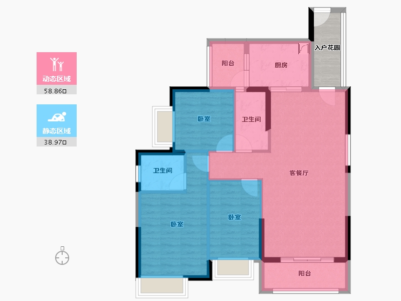 广东省-佛山市-明智雅苑-92.68-户型库-动静分区