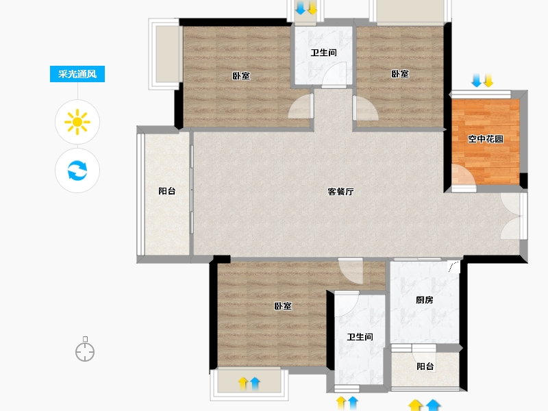 广东省-佛山市-保利中央公园-101.02-户型库-采光通风