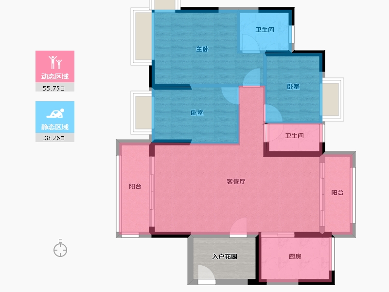 广东省-佛山市-明智雅苑-90.36-户型库-动静分区