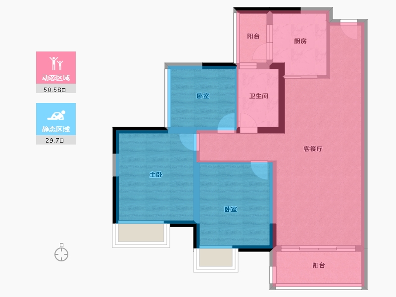 广东省-佛山市-盛凯宇逸江澜-71.00-户型库-动静分区