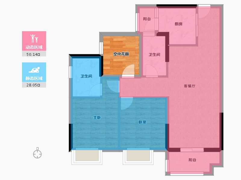 广东省-佛山市-中交白兰春晓-75.50-户型库-动静分区