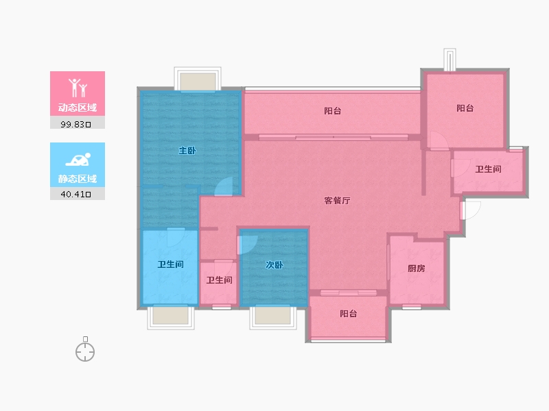 广东省-珠海市-华发广场(II期)横琴湾-127.73-户型库-动静分区