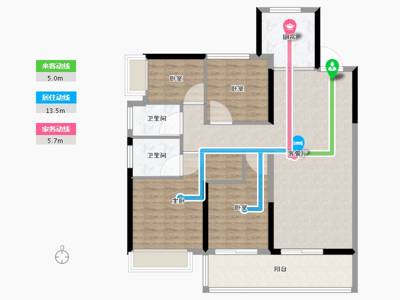 浙江省-杭州市-时代天境-102.41-户型库-动静线