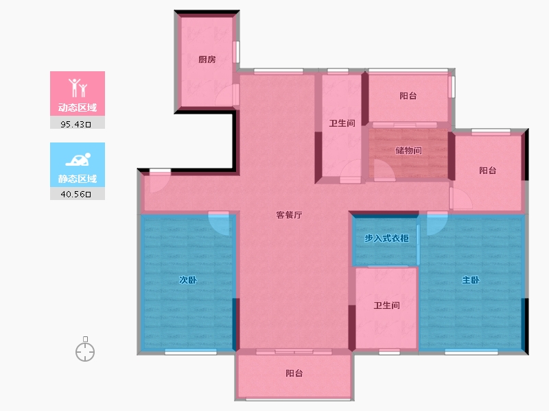 江苏省-南京市-仁恒公园世纪-121.60-户型库-动静分区