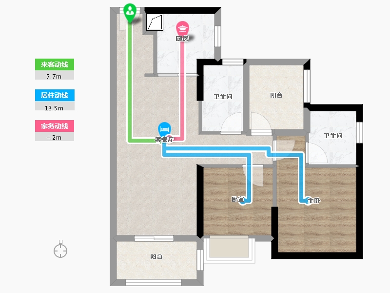 广东省-佛山市-美的金地新明珠凤翔湾壹号-66.28-户型库-动静线