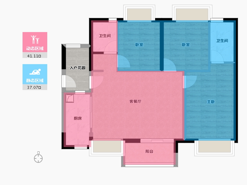 广东省-佛山市-三水时代云图-74.08-户型库-动静分区