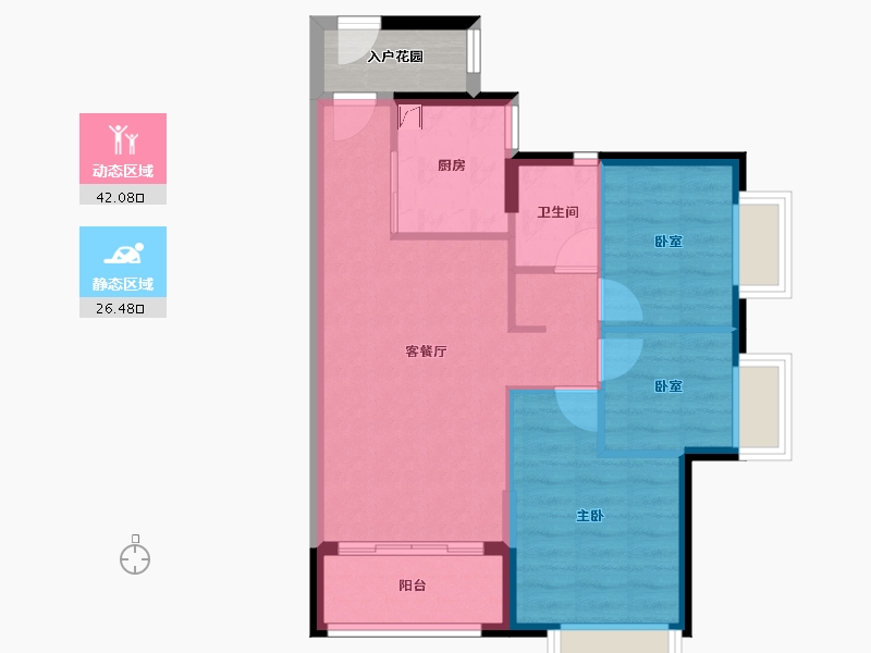 广东省-佛山市-三水时代云图-64.70-户型库-动静分区