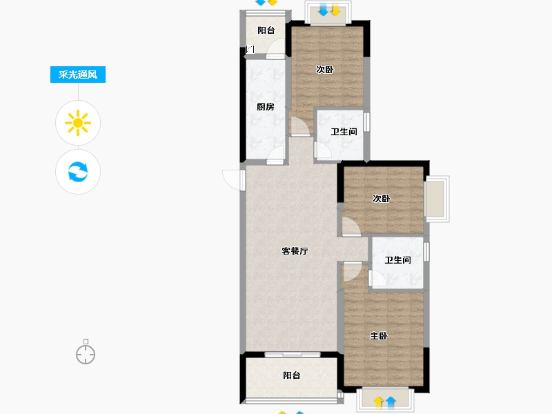 江西省-南昌市-南昌恒大林溪府-97.44-户型库-采光通风