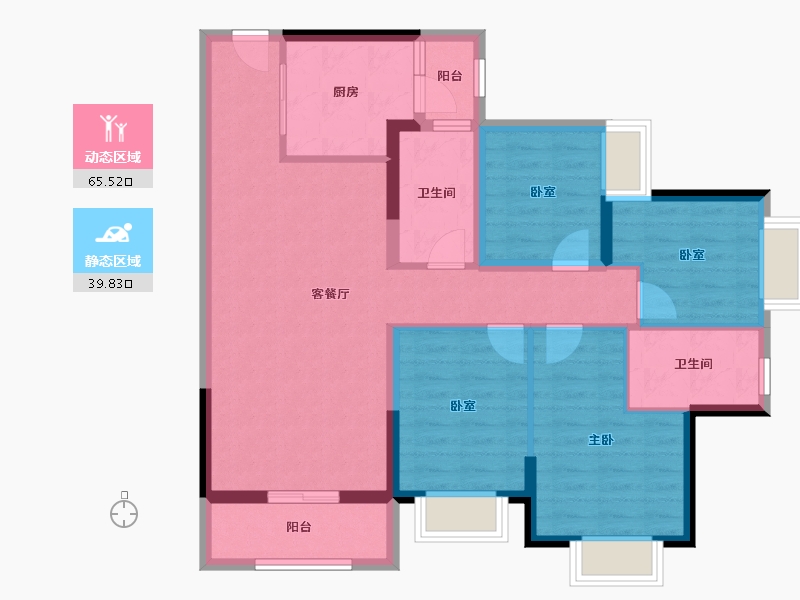 广东省-佛山市-中交白兰春晓-93.50-户型库-动静分区