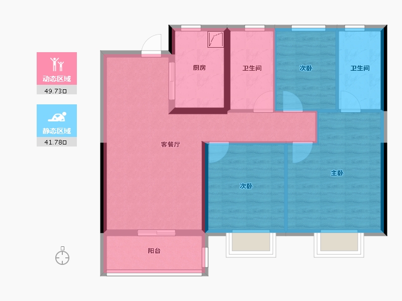 江苏省-南京市-上东逸境-81.61-户型库-动静分区