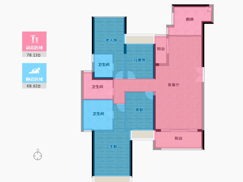 广东省-佛山市-三水冠军城-133.22-户型库-动静分区