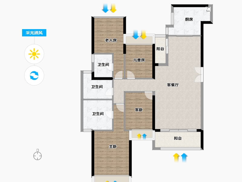 广东省-佛山市-三水冠军城-133.22-户型库-采光通风