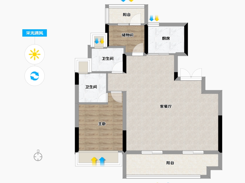 安徽省-合肥市-文一锦门云栖新语-76.00-户型库-采光通风