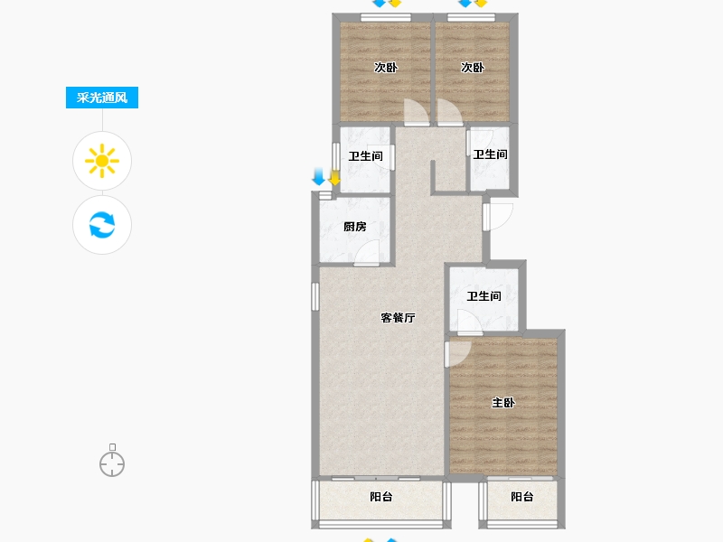 河北省-廊坊市-恒顺家园小区-4号楼-0.00-户型库-采光通风