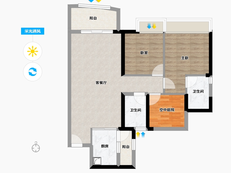 广东省-佛山市-三水冠军城-73.05-户型库-采光通风