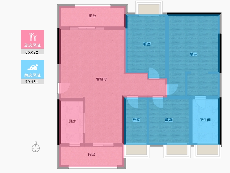 贵州省-贵阳市-梵华里云锦云熙-102.93-户型库-动静分区