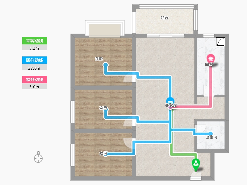 河南省-许昌市-建业桂园-80.00-户型库-动静线