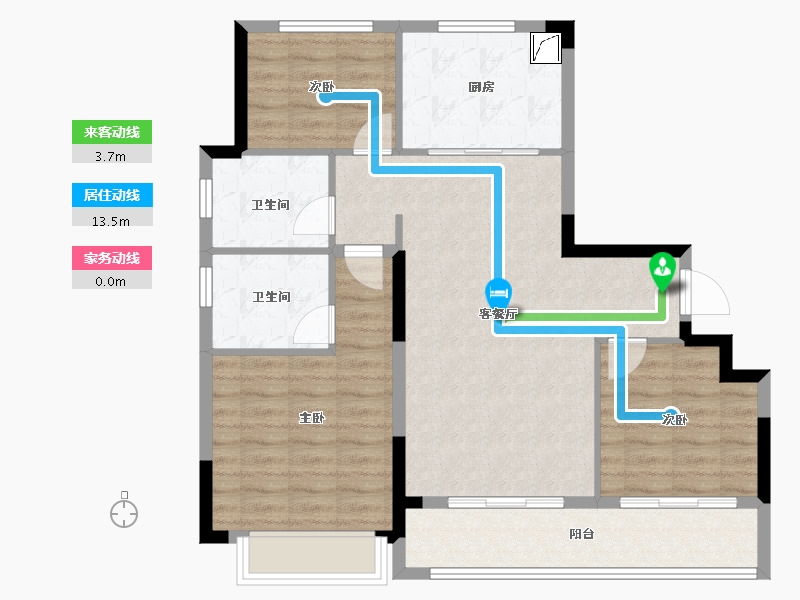 浙江省-金华市-云悦臻镜-90.00-户型库-动静线