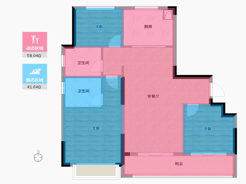 浙江省-金华市-云悦臻镜-90.00-户型库-动静分区