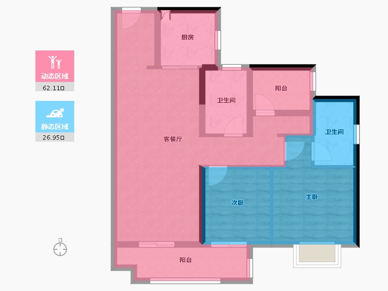 广东省-佛山市-美的金地新明珠凤翔湾壹号-78.74-户型库-动静分区