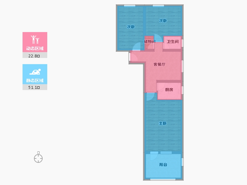 北京-北京市-刘家窑南里-63.00-户型库-动静分区