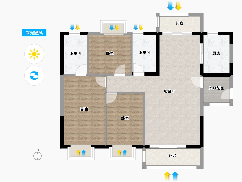 广东省-佛山市-明智雅苑-97.96-户型库-采光通风