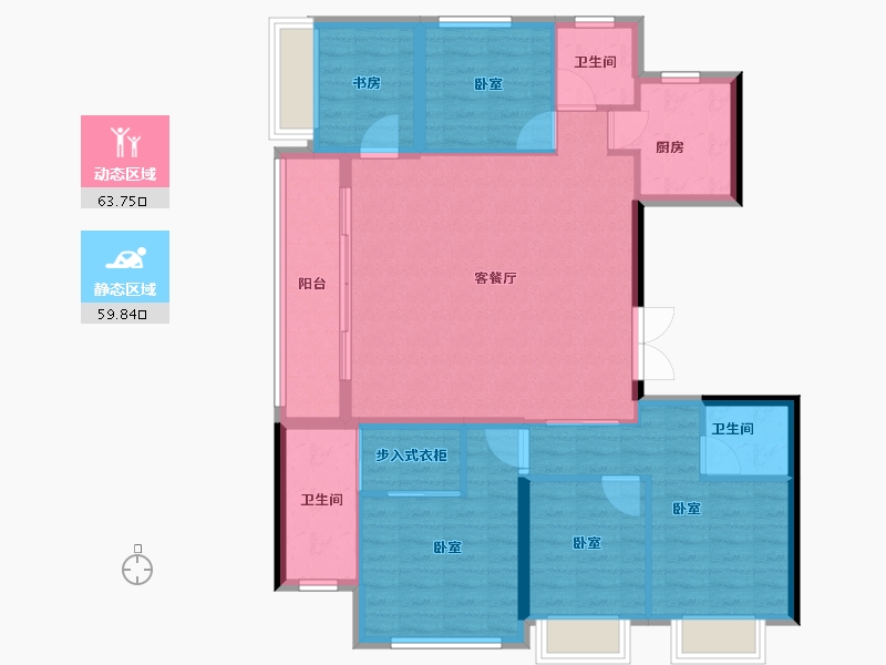 浙江省-杭州市-荟品天语城-111.80-户型库-动静分区