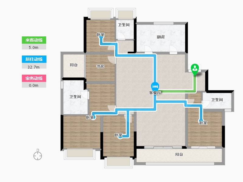 浙江省-杭州市-绿城桂冠东方-158.40-户型库-动静线