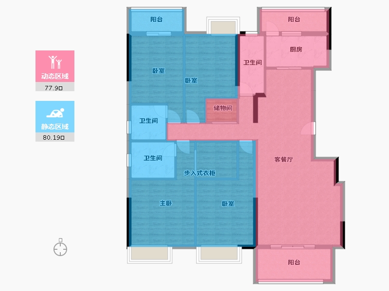 广西壮族自治区-南宁市-翡翠时光-142.40-户型库-动静分区