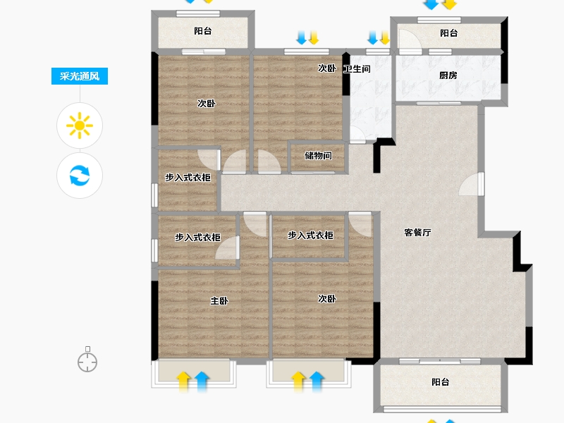 广西壮族自治区-南宁市-翡翠时光-142.30-户型库-采光通风