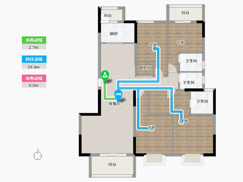 广西壮族自治区-南宁市-翡翠时光-131.79-户型库-动静线