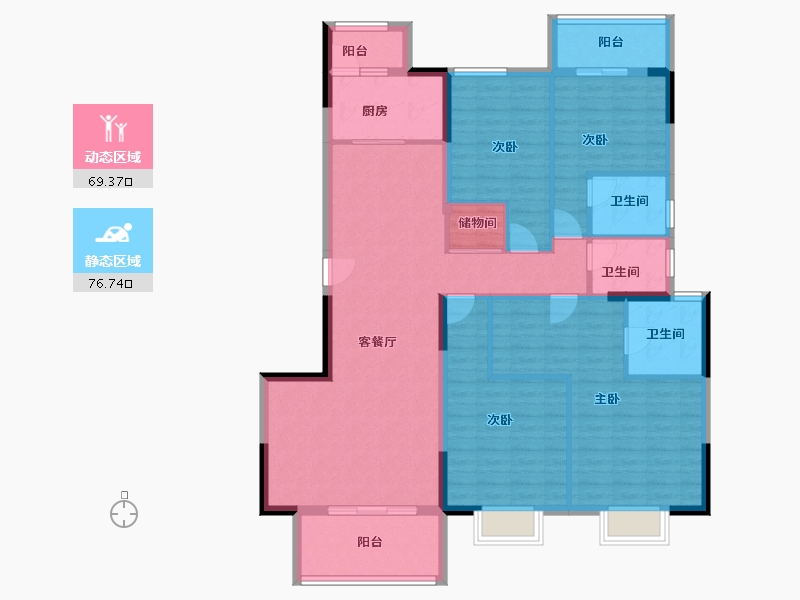 广西壮族自治区-南宁市-翡翠时光-131.79-户型库-动静分区