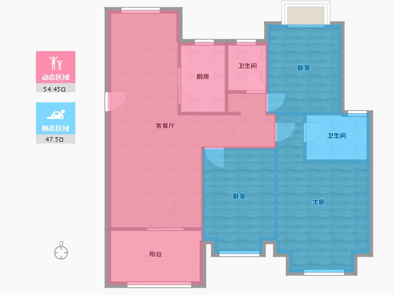 江苏省-南通市-中南世纪花城-111.00-户型库-动静分区