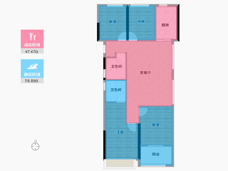 浙江省-杭州市-祥生云湖城-96.00-户型库-动静分区