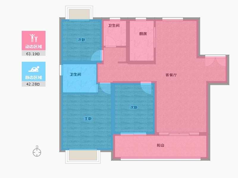 江苏省-南京市-星叶瑜憬尚府-94.40-户型库-动静分区