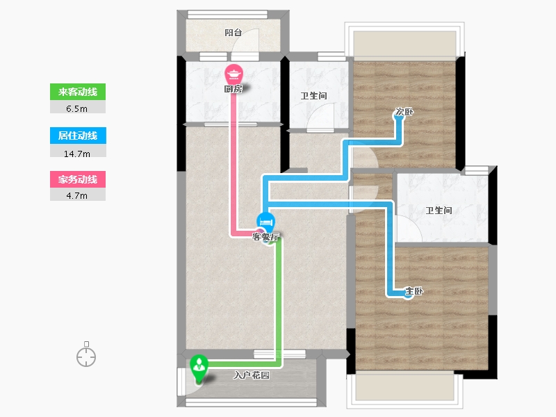 广西壮族自治区-南宁市-翡翠时光-72.80-户型库-动静线