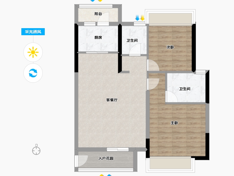 广西壮族自治区-南宁市-翡翠时光-72.80-户型库-采光通风