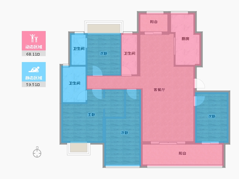 广西壮族自治区-南宁市-荣和澜山府-114.40-户型库-动静分区